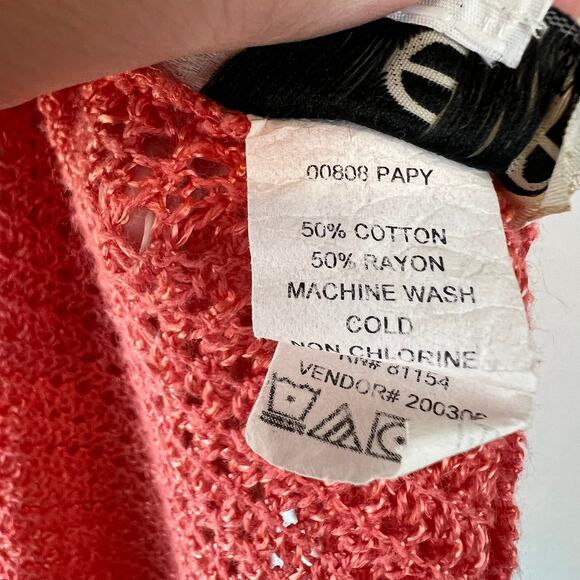 Vintage Y2K Crochet Bolero Shrug Top size Small Peach Pink Lightweight - Picture 8 of 8